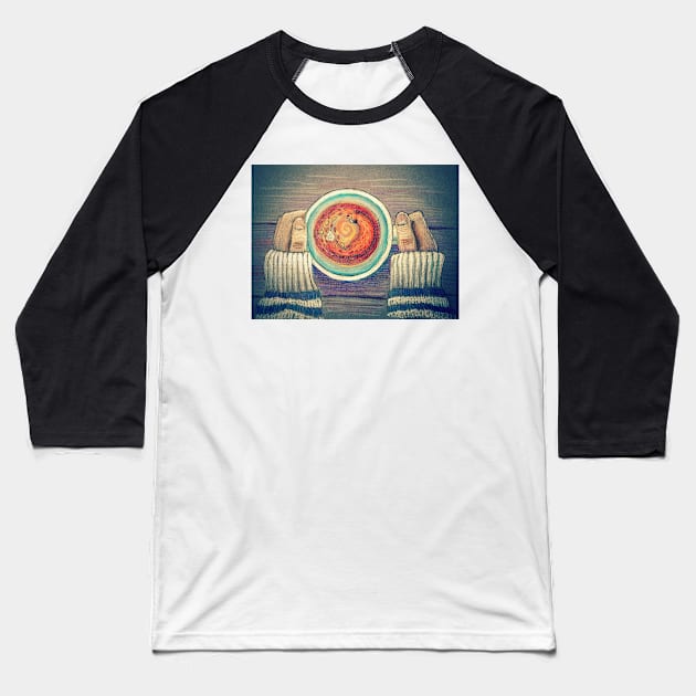 Fox Tea Baseball T-Shirt by illustore